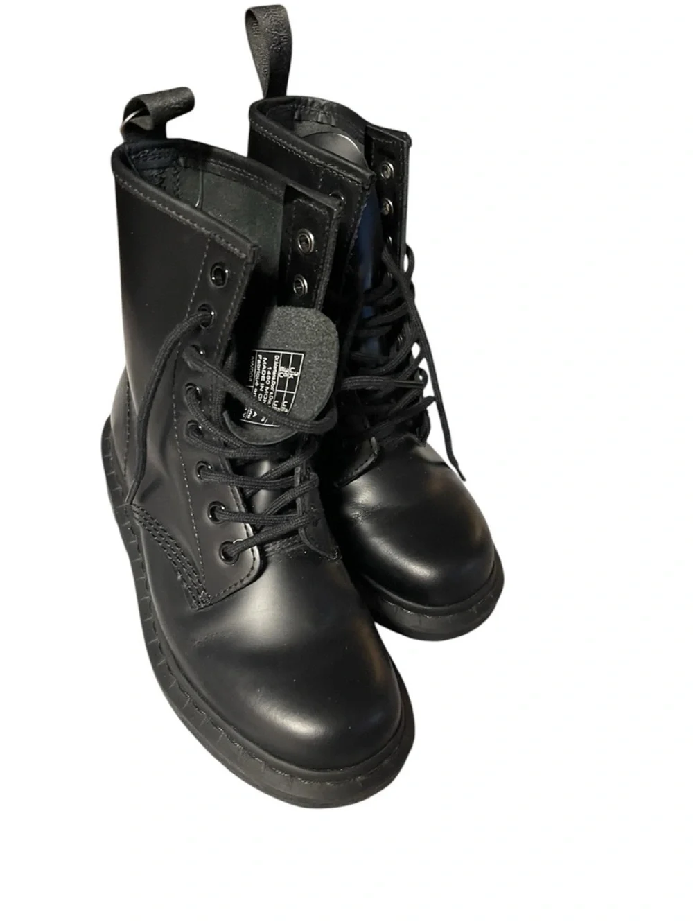 Dr. Martens UNISEX 1460 MONO Smooth Leather Lace Up Boots Black 5US, 36EU